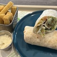 Falafel + frites de panisse  at Veganil in Paris