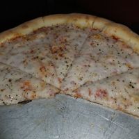 Daiya cheese pizza at Asheville Pizza and Brewing in Asheville