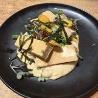 Salt and Pepper Tofu and Cauliflower purée  at Bang Bang Bar & Food in Cape Woolamai