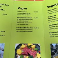 Vegan Menu  at Wirtshaus im Braunauer Hof in Munich
