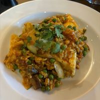 Paella (summer ‘24 menu)  at The Red Sun Fire Roasting Co in Oswego