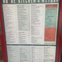 Menu  at Rogue Kitchen & Wetbar in Vancouver