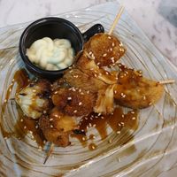 Monkey head mushroom skewers at Teng Bespoke Vegetarian Restaurant - 藤 in Central Singapore