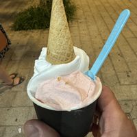 Vegan Lemon and Watermelon with vegan waffle  at La Golosa in Fuerteventura