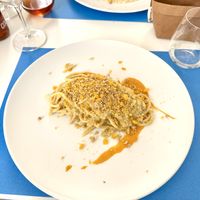 Spaghettoni su crema di zucca  at La Casina di Alice in Livorno