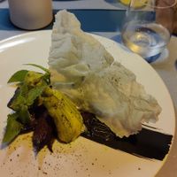 Zucchini flowers with potato filling at La Casina di Alice in Livorno