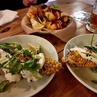 Starters - griddled sweetcorn and cauliflower at Mono in Glasgow