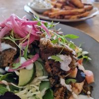 The souvlaki 'meat' was really good! at Mono in Glasgow