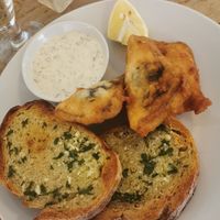 Tofish &  garlic bread at Mono in Glasgow