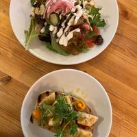 Greek pita and artichoke bruschetta. at Mono in Glasgow