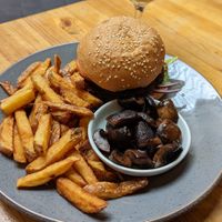 Burger (mushrooms were an add on, don't come as standard) at Mono in Glasgow
