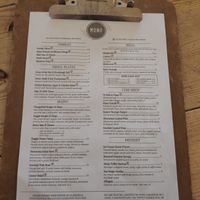 Menu at Mono in Glasgow