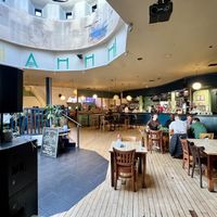 Bar and seating from the stage area   at Mono in Glasgow