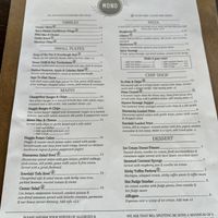 Menu   at Mono in Glasgow