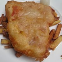 Pizza Crunch, deep fried pizza, typical Scottish dish at Mono in Glasgow