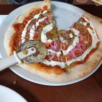 Taco pizza - so dreamy! and creamy! at Mono in Glasgow