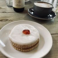Cookie and a flat whitee  at Mono in Glasgow