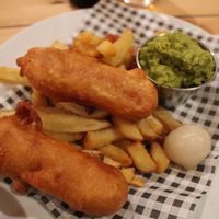 The sausage supper with extra mushy peas. at Mono in Glasgow