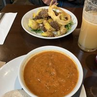 Black pudding starter and soup of the day  at Mono in Glasgow