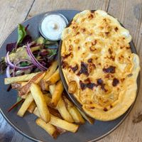 Macaroni cheese and chips #Veganuary at Mono in Glasgow