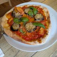 Aubergine parmigiano pizza at Mono in Glasgow