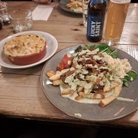 Sticky mushrooms, and side of Mac and cheese at Mono in Glasgow