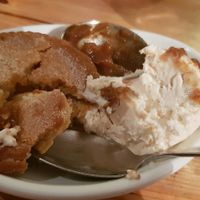 Apple pie and Ice cream  at Mono in Glasgow