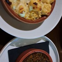Mini mac and cheese, and haggis at Mono in Glasgow