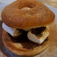 Pumpkin spiced smore doughnut at Mono in Glasgow