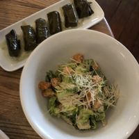 Dolmades and Caesar salad  at Mono in Glasgow