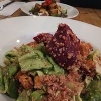 Beetroot salad with quinoa and blue 'cheese' at Mono in Glasgow