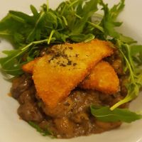 Celeriac schnitzel with gnocchi at Mono in Glasgow