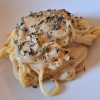 Linguine alla crema di ceci e rosmarino at A Tavola Con Ciccio in Entratico