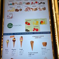 Wall menu; note vegan flavors at Venchi - 7th Ave in New York City