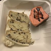 Milk and cookies cake 9/10.  Strawberry brownie 5/10 at The Red Fern in Rochester