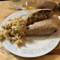 Chik’n caesar wrap & mac salad  at The Red Fern in Rochester