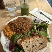 Garbage Plate with lentils as protein of choicee  at The Red Fern in Rochester