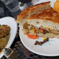 Meatloaf and gravy,  and I forgot what sandwich  I ordered at The Red Fern in Rochester