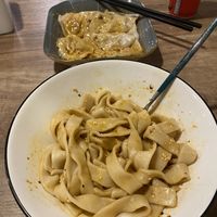 Vegan sweet noodles and vegan dumplings   at Gemini Dumplings & Noodles Restaurant - Mae Haad in Koh Tao