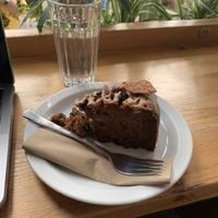 Vegan & gluten-free date & banana cake  at Bridges in Cambridge
