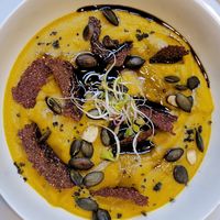 Pumpkin soup at NO TU OliDeli in Warsaw