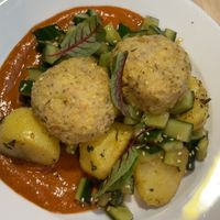 cutlets with veggies and ajvar sauce at NO TU OliDeli in Warsaw