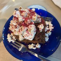 Popcarrot (carrot cake with vegan cream & popcorn)  at NO TU OliDeli in Warsaw