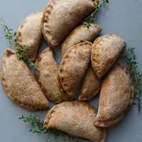 Alkaline butternut squash & chickpea spelt empanadas  at Alkaline Valley - Order & Pick-Up in Amsterdam