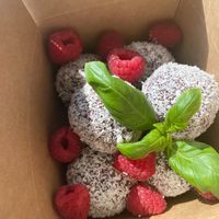 Hibiscus flower and elderberry infused raw bliss balls
 at Alkaline Valley - Order & Pick-Up in Amsterdam