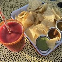 Chips and salsa and a slush  at San Pancho in Takoma Park