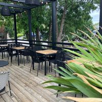 Seasonal outside seating May 2025 at Puralima in Wayzata