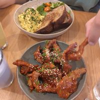 Mushrooms and tofu scramble at Kafé Oransjeriet in Stavanger