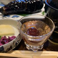 Preserved peach wine at Hanabishi in Koya