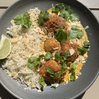 Cauliflower in saffron saucee  at Manna 2 in Warsaw